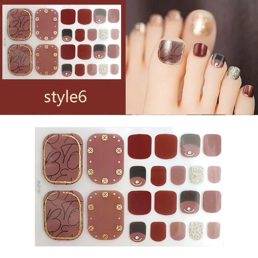 22pc Semi-Cured Gel Toe Nail Strips
