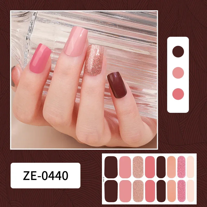 1 Sheet Semi-Cured Gel Nail Strips Waterproof