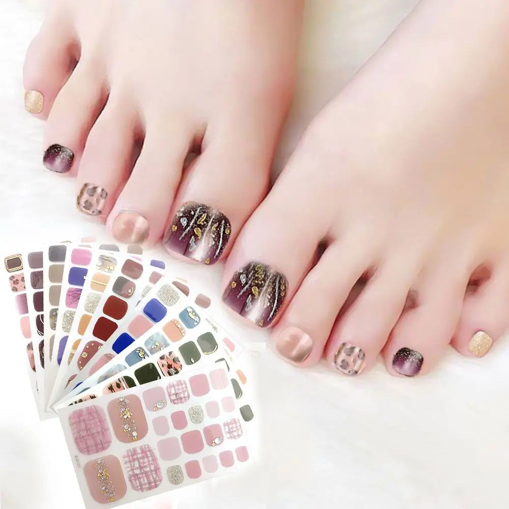 22pc Semi-Cured Gel Toe Nail Strips