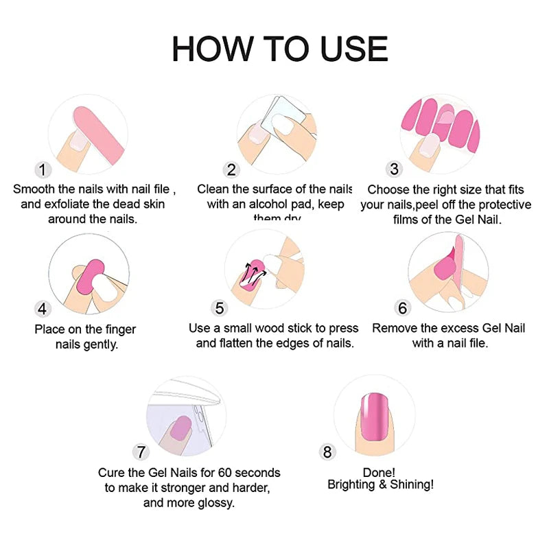 1 Sheet Semi-Cured Gel Nail Strips