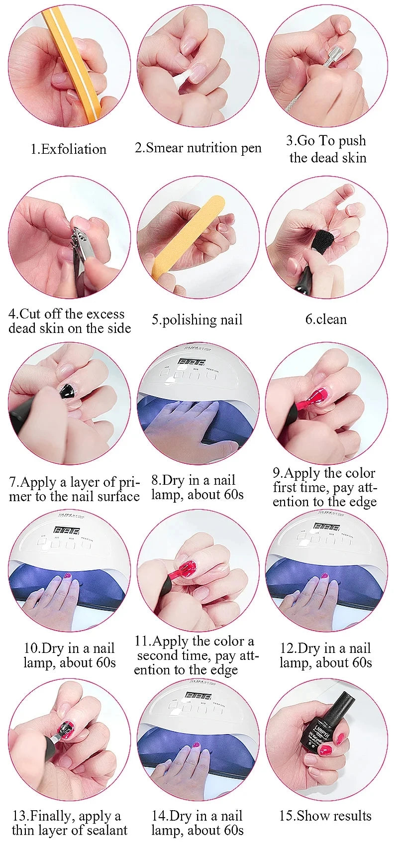 Nail Polish/Acrylic Nail/Poly Nail Gel Kit with Nail Lamp