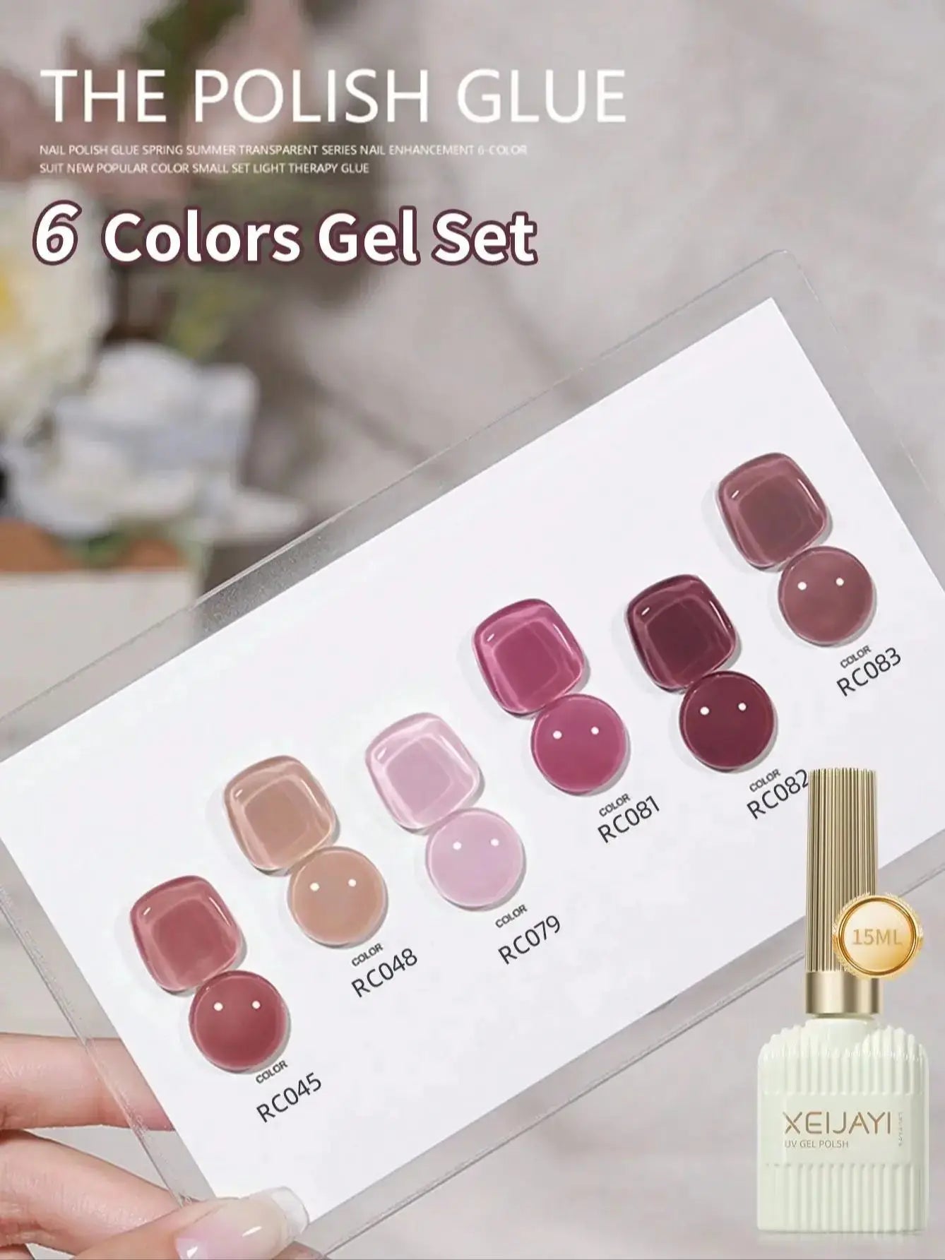 XEIJAYI 6pc 15ML Gel Nail Polish Set