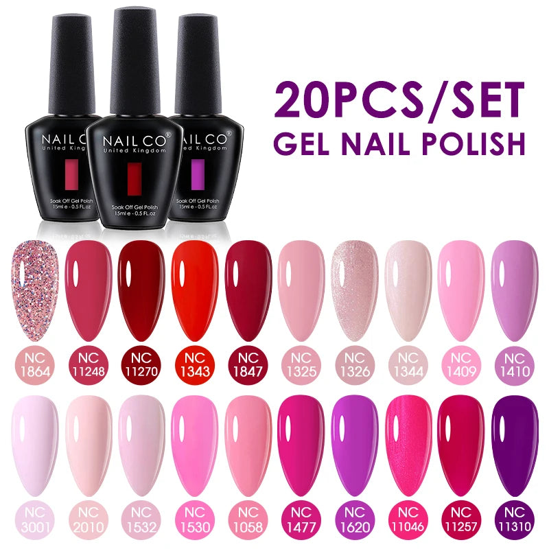 NAILCO 15ml 20/30pcs Gel Nail Polish Set