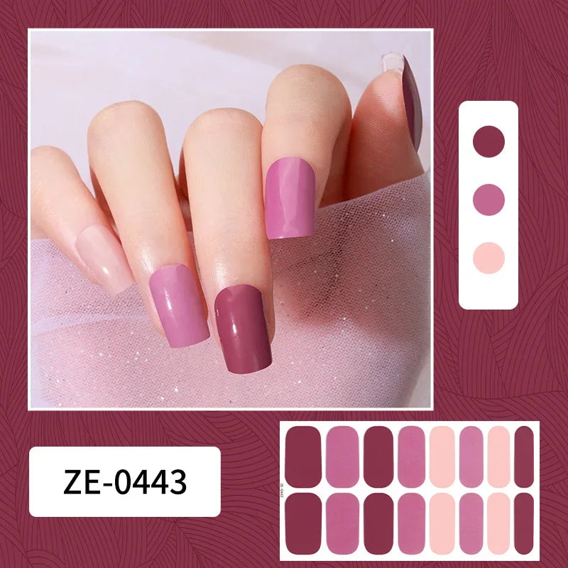 1 Sheet Semi-Cured Gel Nail Strips Waterproof