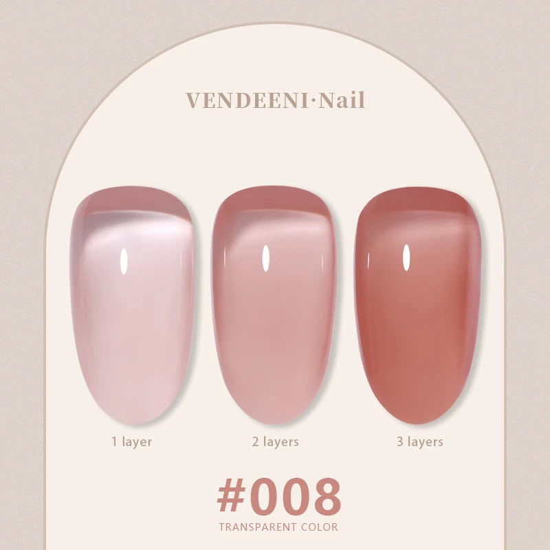 Vendeeni 24 Colors Jelly Transparent Gel Nail Polish 15ml