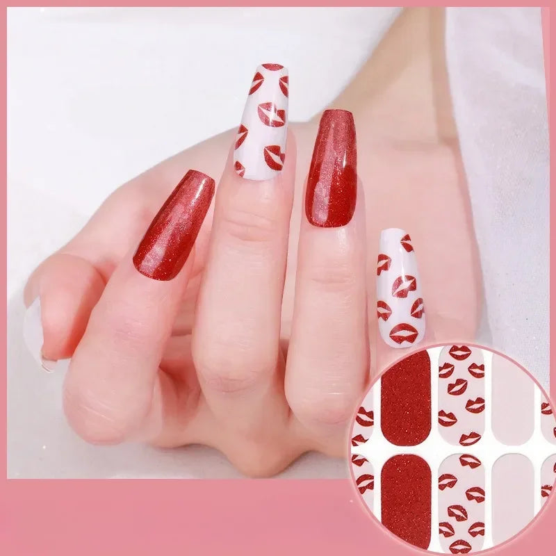1 Sheet Semi-Cured Gel Nail Strips Waterproof