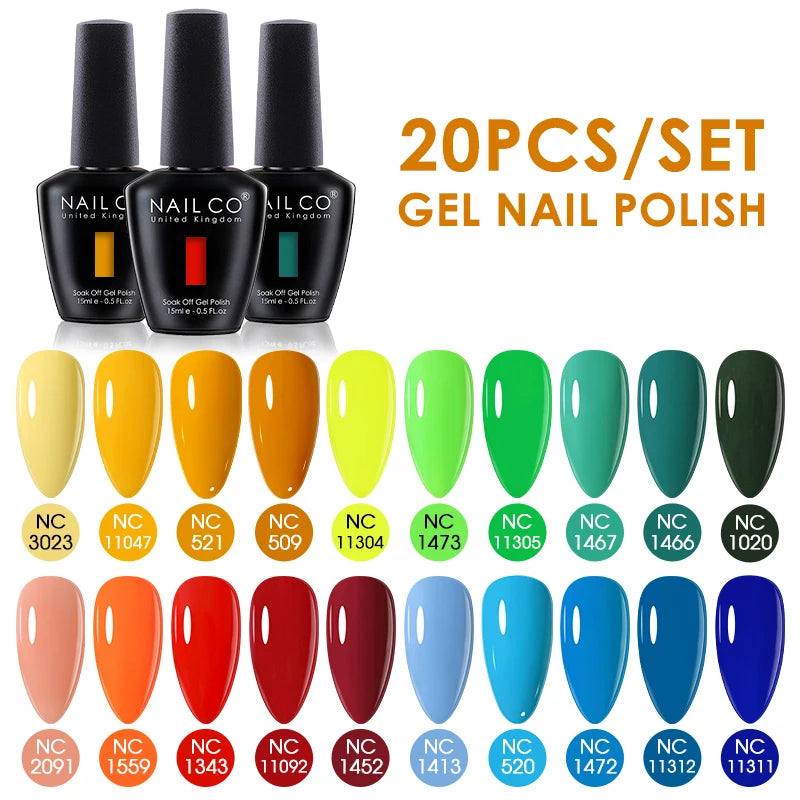 NAILCO 15ml 20/30pcs Gel Nail Polish Set