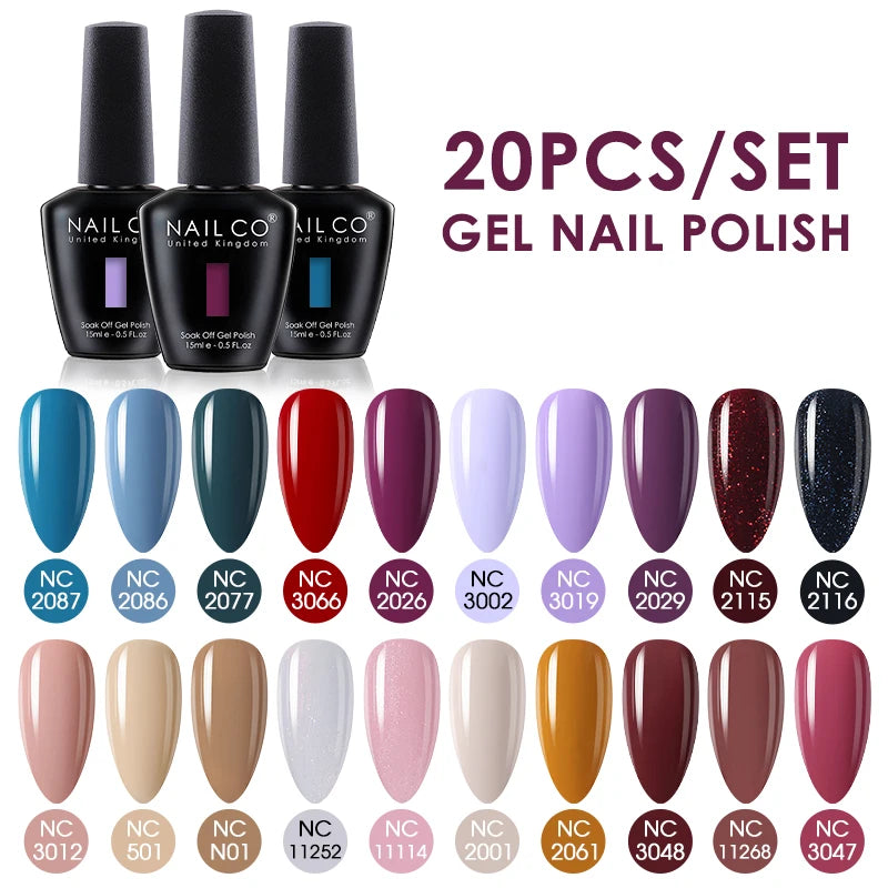 NAILCO 15ml 20/30pcs Gel Nail Polish Set