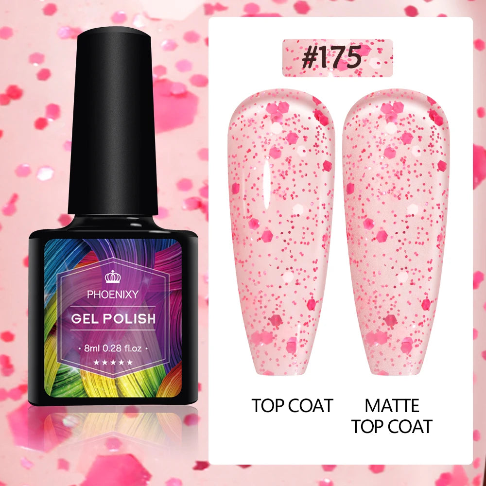 UV LED Gel Nail Polish 70 Colors Glitter 7ml