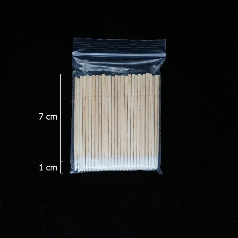 100-3000 Wood Cotton Swab Clean Sticks Nail Polish Remover