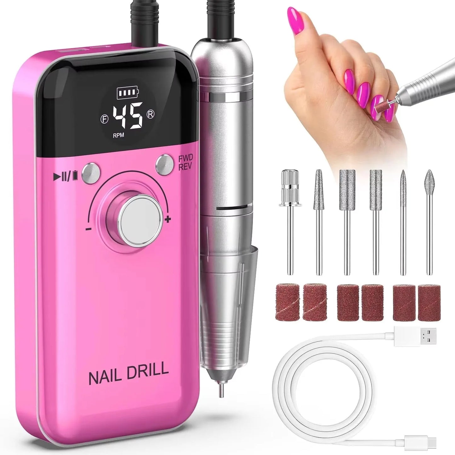 45000 RPM Portable Electric Nail Drill