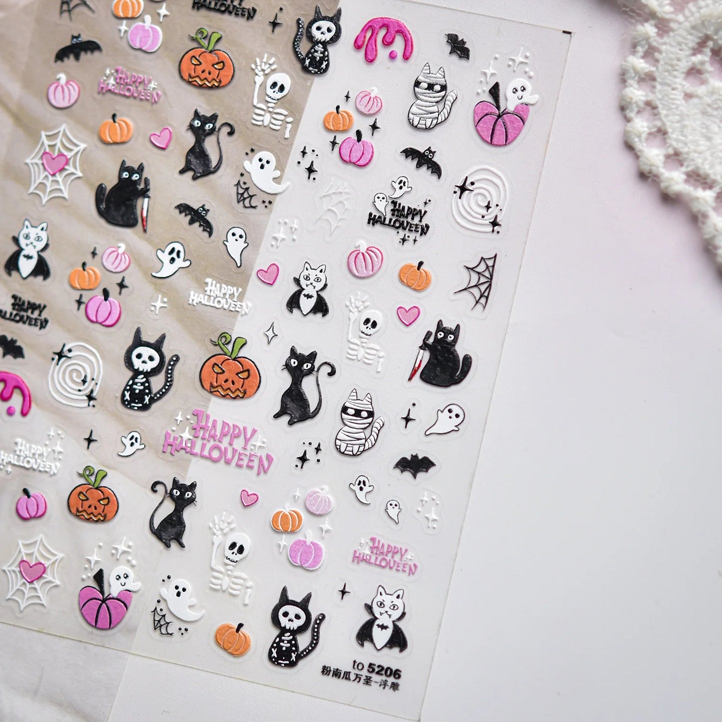 5D Halloween Nail Stickers Self Adhesive