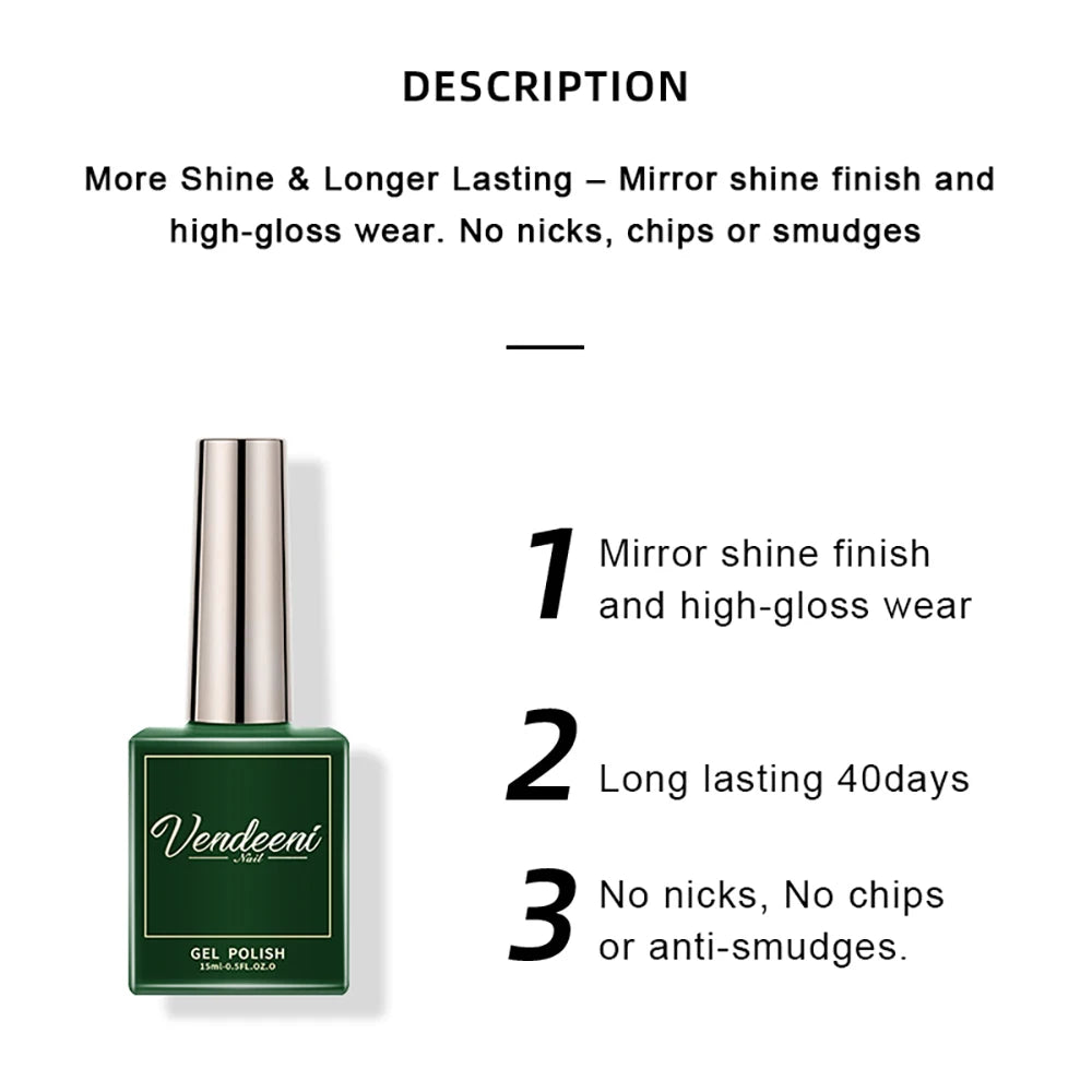 Vendeeni 15ml Diamond Top Coat For Gel Nail Polish