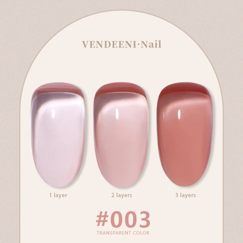 Vendeeni 24 Colors Jelly Transparent Gel Nail Polish 15ml