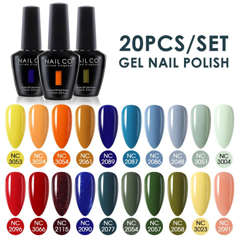 NAILCO 15ml 20/30pcs Gel Nail Polish Set