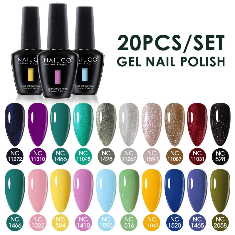 NAILCO 15ml 20/30pcs Gel Nail Polish Set