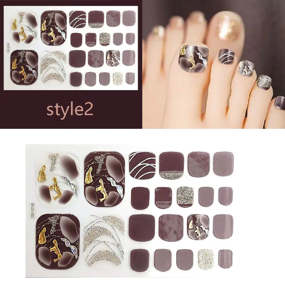 22pc Semi-Cured Gel Toe Nail Strips