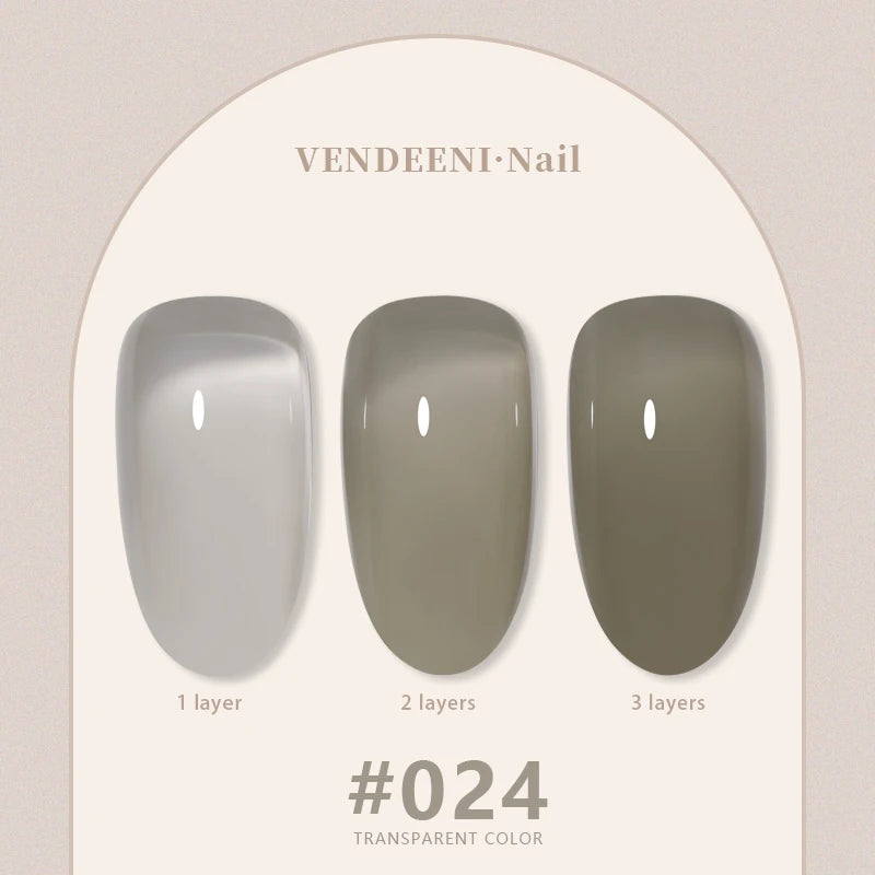 Vendeeni 24 Colors Jelly Transparent Gel Nail Polish 15ml