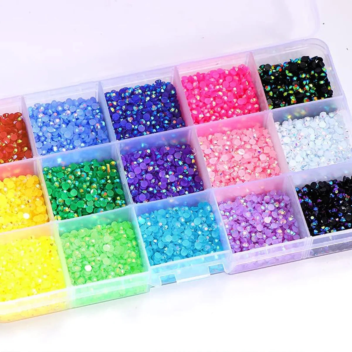 12000pcs Nail Art Rhinestones, 15 colors 3mm Flat Round