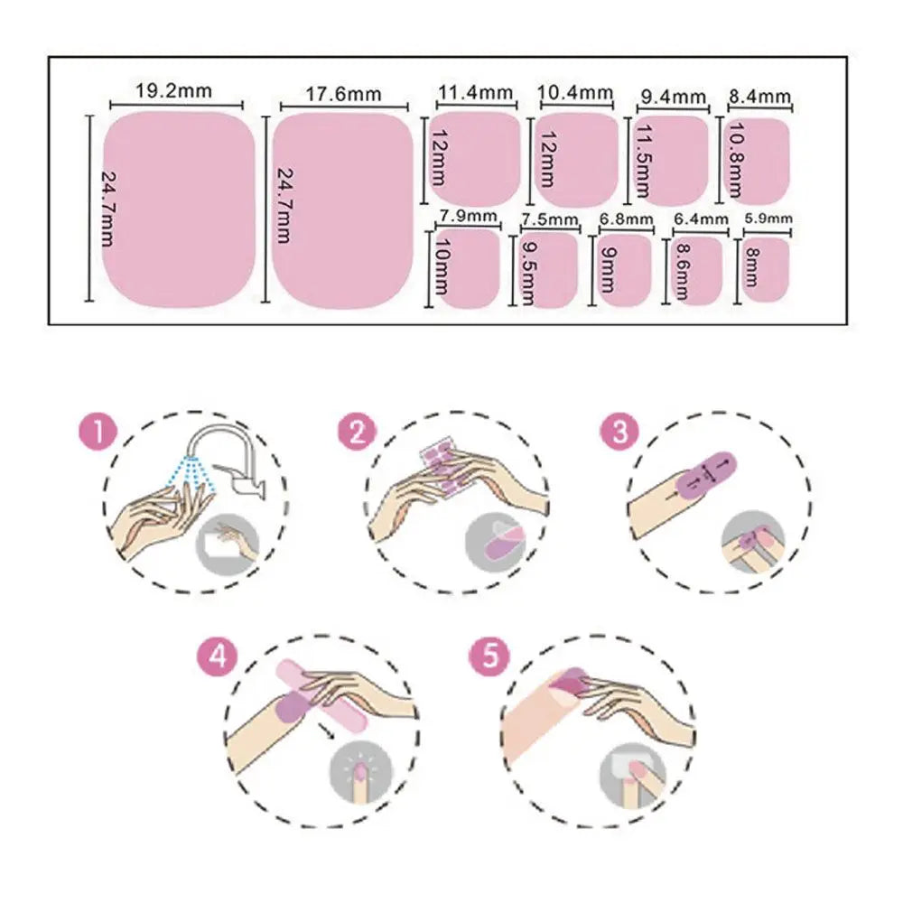22pc Semi-Cured Gel Toe Nail Strips