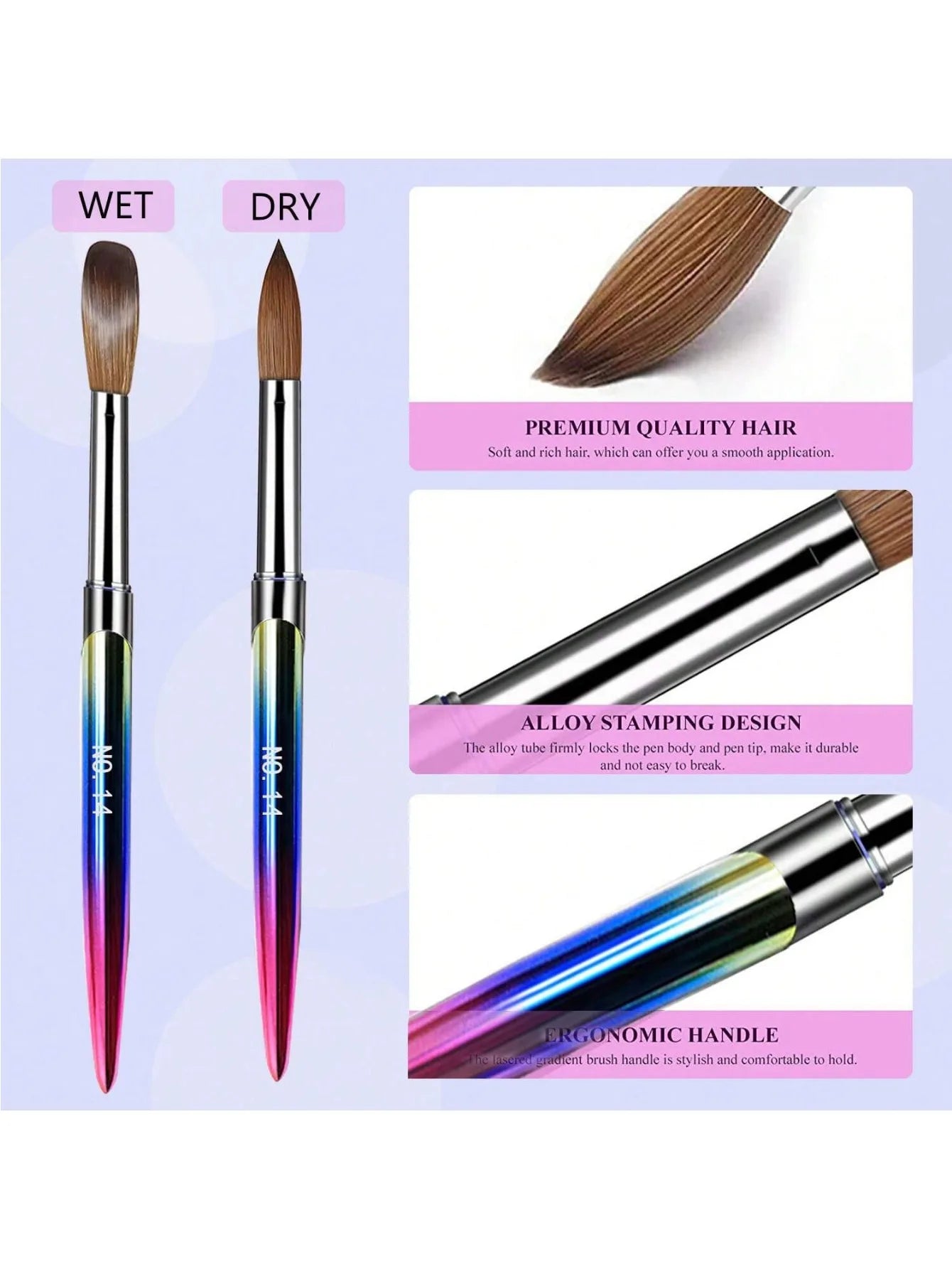 4Pcs Professional Acrylic Nail Brush Set