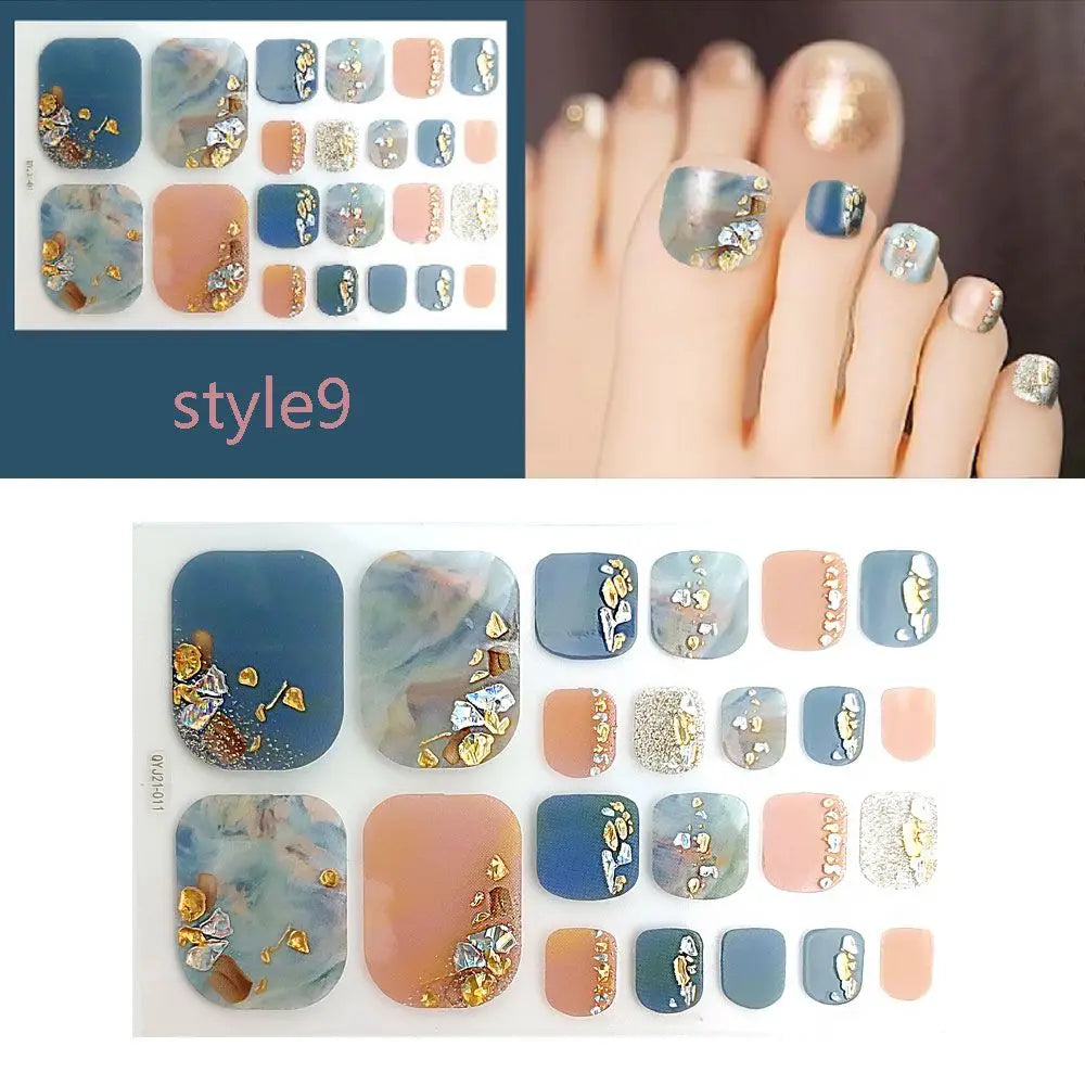 22pc Semi-Cured Gel Toe Nail Strips