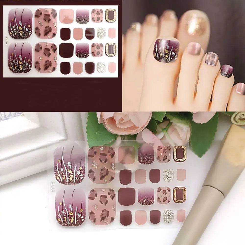 22pc Semi-Cured Gel Toe Nail Strips
