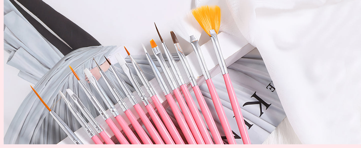 YIKOOLIN 15pcs Nail Paint Brushes Set