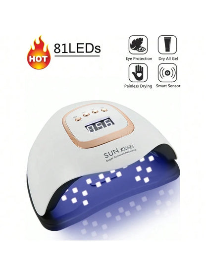 Professional UV LED Nail Lamp for Nails Gel Polish Fast Curing Dryer with 81 LEDs 4 Timer Setting