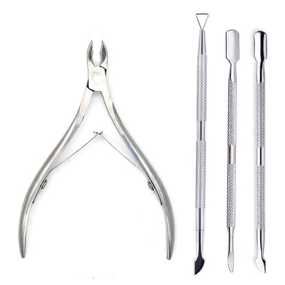 4 Pcs/Set Professional Stainless Steel Nail Care Manicure Kits