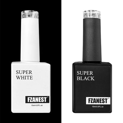 15ml FZANEST Super White and Black Gel Nail Polish