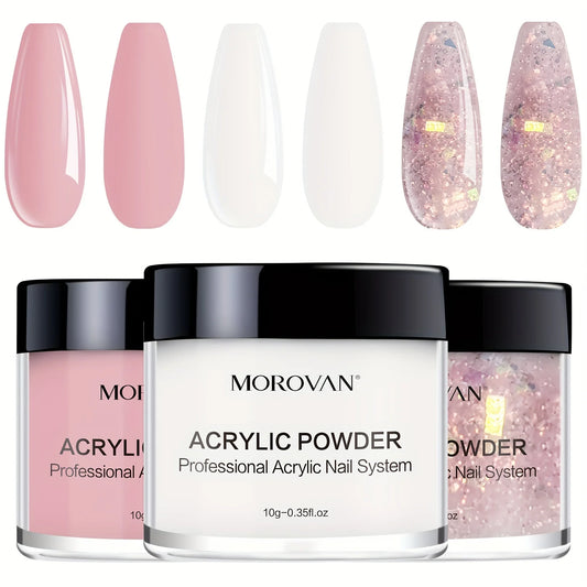 3-in-1 Beige/Pink Acrylic Nail Powder
