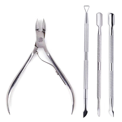 4 Pcs/Set Professional Stainless Steel Nail Care Manicure Kits