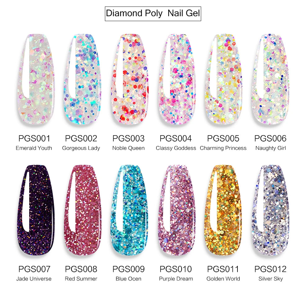Poly Nail Gel Set of  8/6/4 PCS Poly UV Gel Set