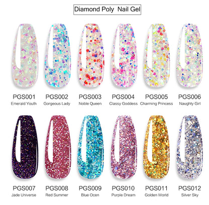 Poly Nail Gel Set of  8/6/4 PCS Poly UV Gel Set
