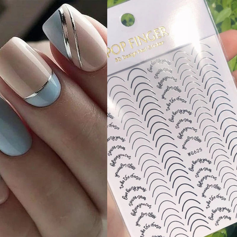Gold 3D Nail Stickers