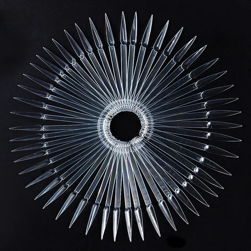 50 pcs Sharp Fan Shaped Nail Art, False Tips Showing Card Sticks