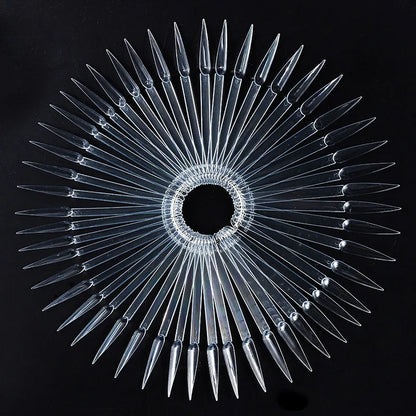 50 pcs Sharp Fan Shaped Nail Art, False Tips Showing Card Sticks