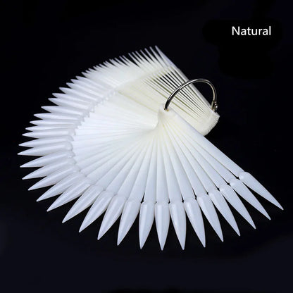 50 pcs Sharp Fan Shaped Nail Art, False Tips Showing Card Sticks