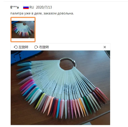 50 pcs Sharp Fan Shaped Nail Art, False Tips Showing Card Sticks