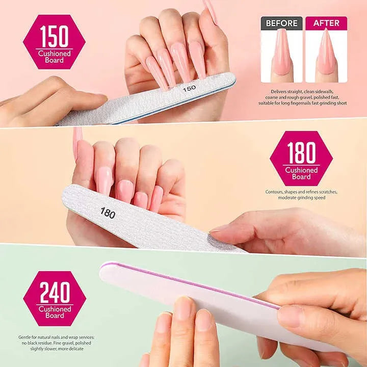 Professional Nail File and Buffer Set 6Pcs