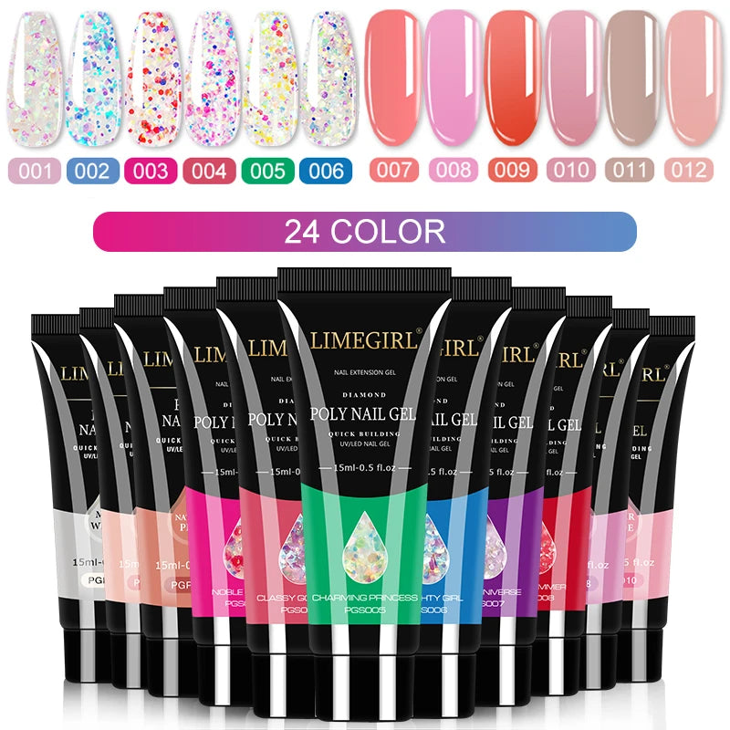 Poly Nail Gel Set of  8/6/4 PCS Poly UV Gel Set