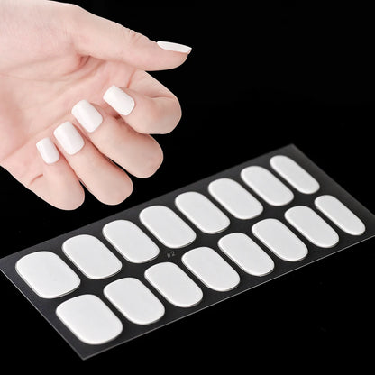 14pc Transparent Semi Cured Gel Nail Strips Nail Strengthening
