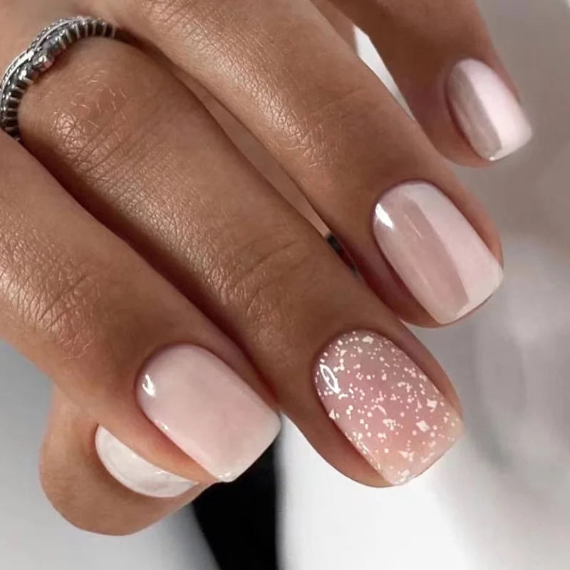 Glossy Press on French Nail Tips