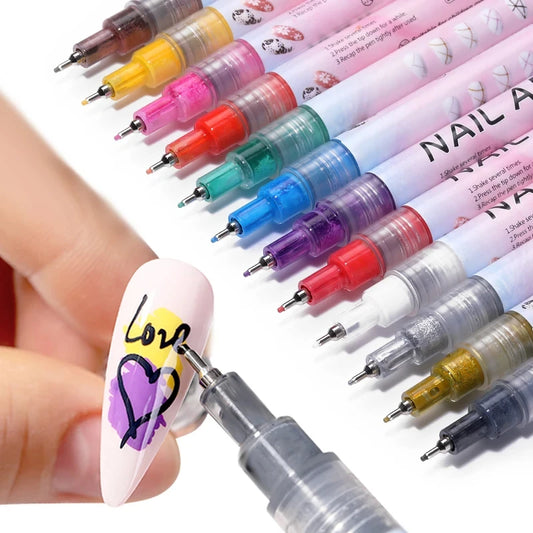 1 Set Nail Art Drawing Pen DIY 3D Abstract Line for Nail Art