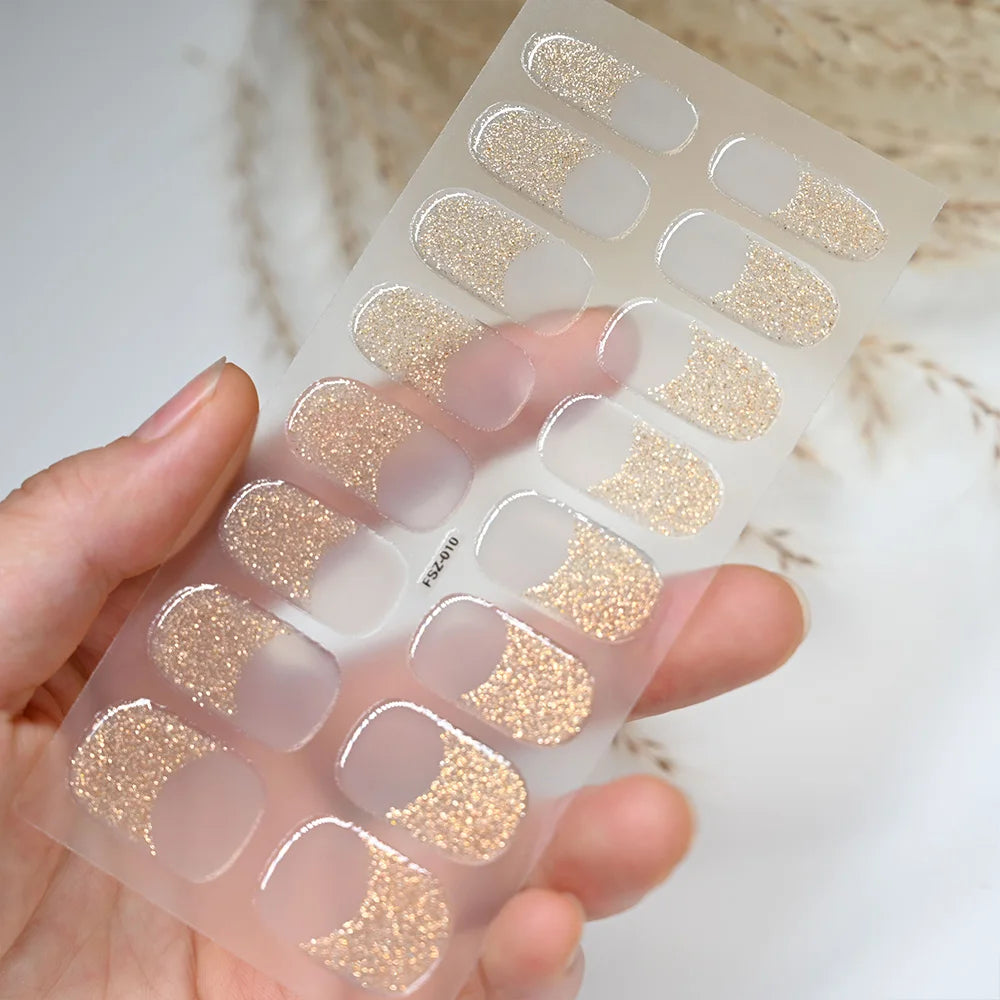 Transparent Semi Cured Gel Nail Strips Clear Nail Strengthening
