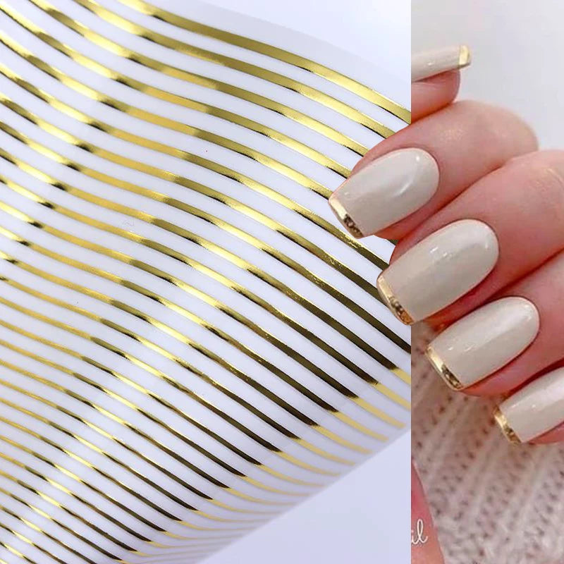 Gold 3D Nail Stickers