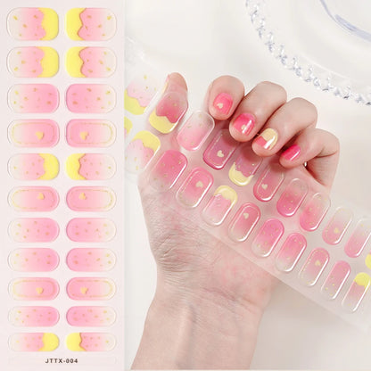 14pc Transparent Semi Cured Gel Nail Strips Nail Strengthening