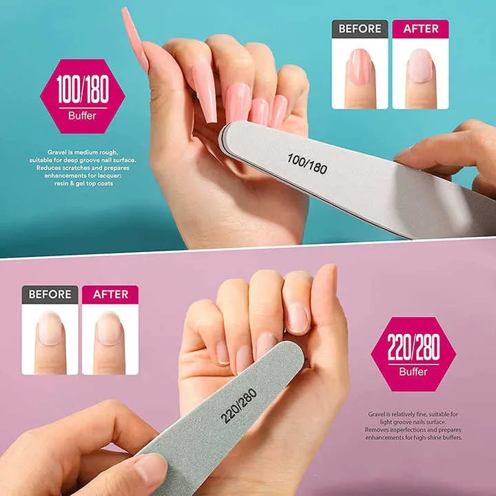Professional Nail File and Buffer Set 6Pcs