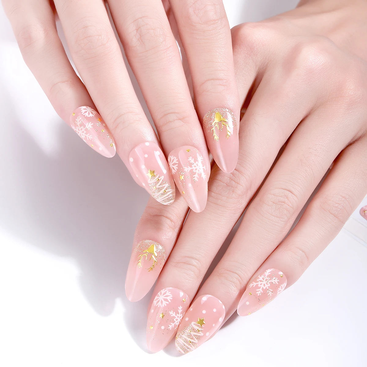 20 Tips Christmas Luminous Semi-Cured Gel Nail Strips